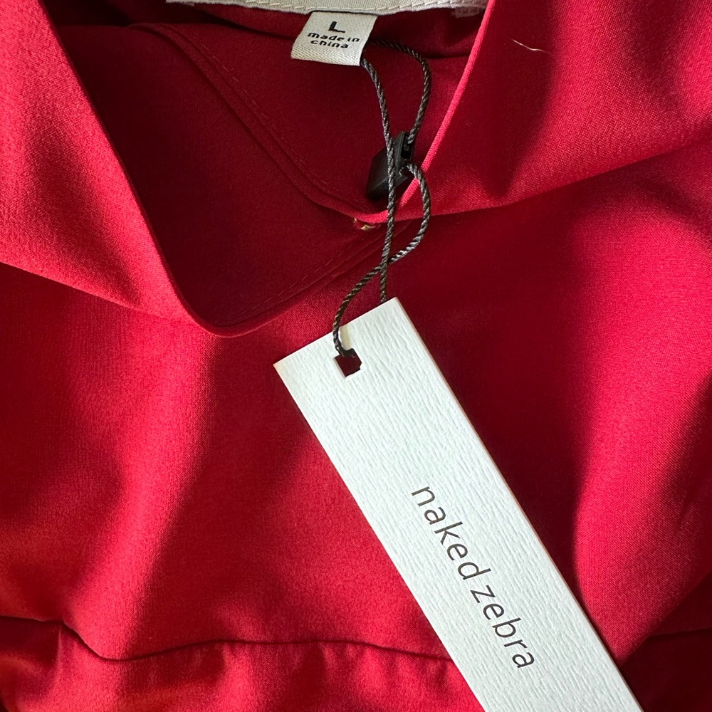 Silk Ruched Red Dress - Picture 3 of 3